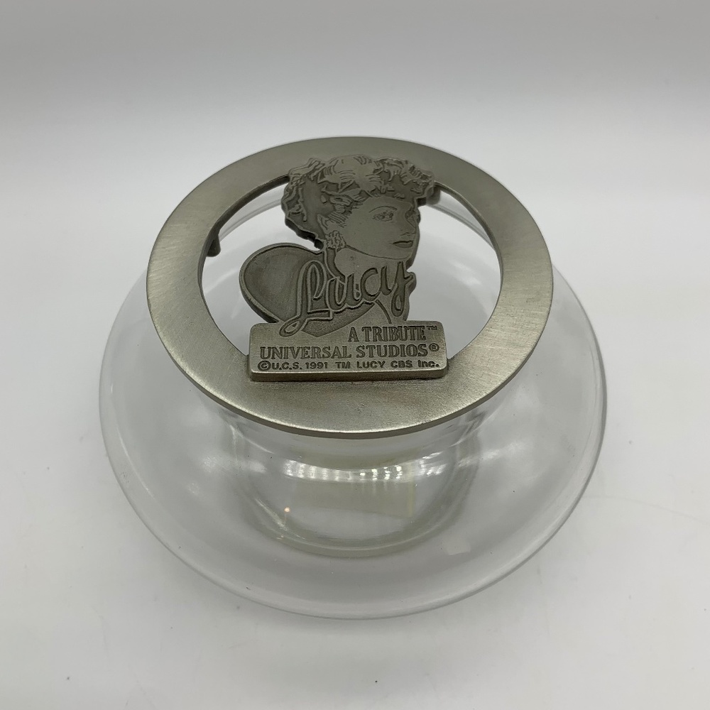 Vintage I Love Lucy A Tribute Glass Trinket Dish Universal Studios 1991